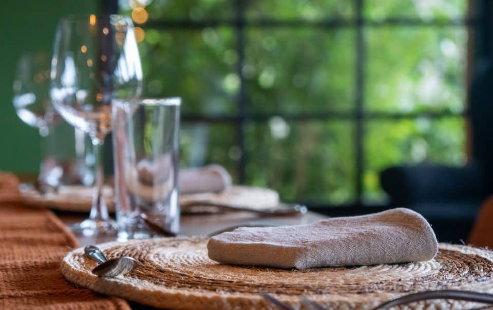 Dining experience at Sambora Kinigi Lodge